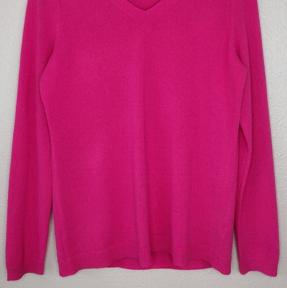 Talbots Pure Cashmere Pullover Long Sleeves V-Neck Sweater Size M - Picture 4 of 13